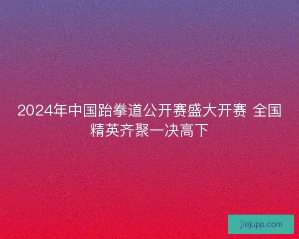 2024年中国跆拳道公开赛盛大开赛 全国精英齐聚一决高下